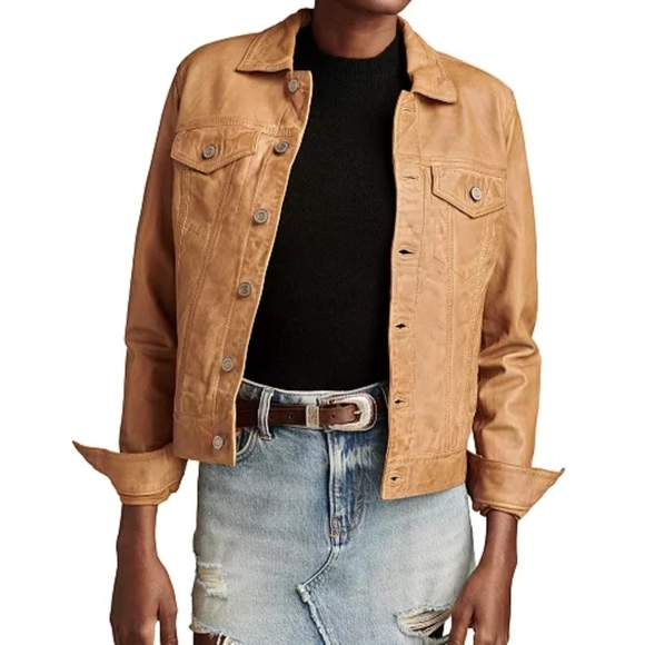 Lucky Brand Women's Brown Leather Jacket - Picture 8 of 16